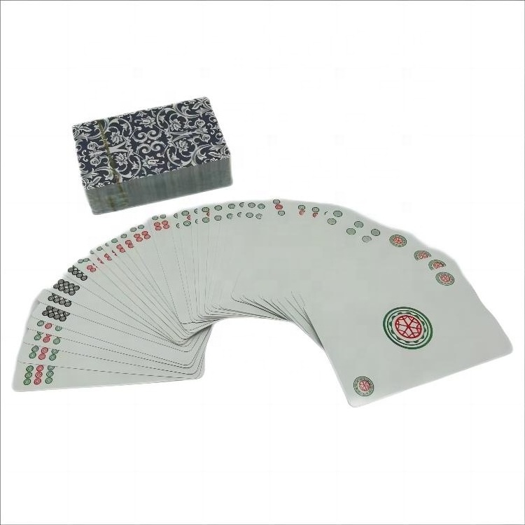 Four People Mahjong Set Portable Custom Printed Paper Playing Cards for Travel