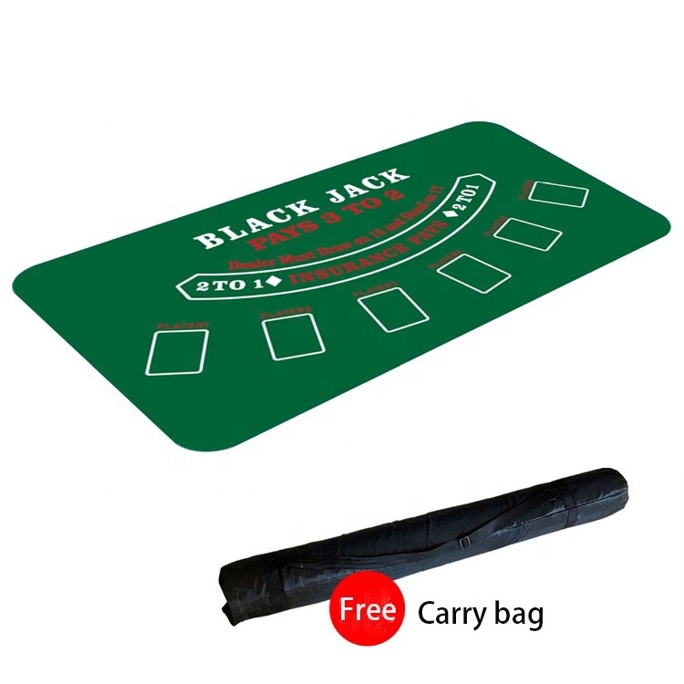 High Quality Mutispandex Fabric Custom Casino Blackjack Card Game Poker Mat for Adult