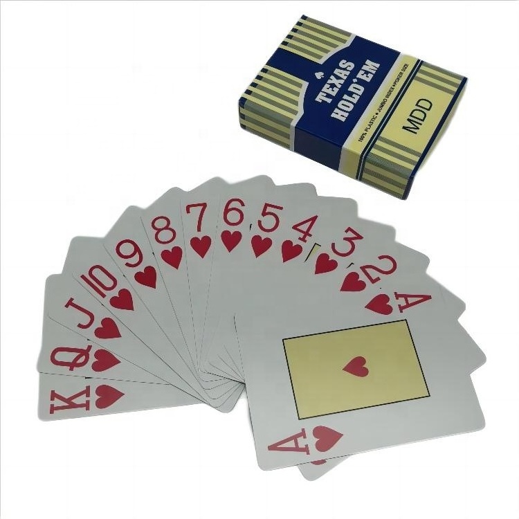 Online Hot Selling Texas Hold'em Poker Cards Plastic Luxury Playing Cards in Bulk