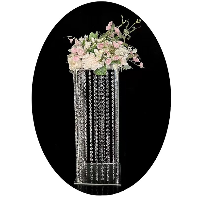 Romantic wedding supplies Acrylic flower stand High-end wedding centerpiece, table decoration crystal vase flower bouquet