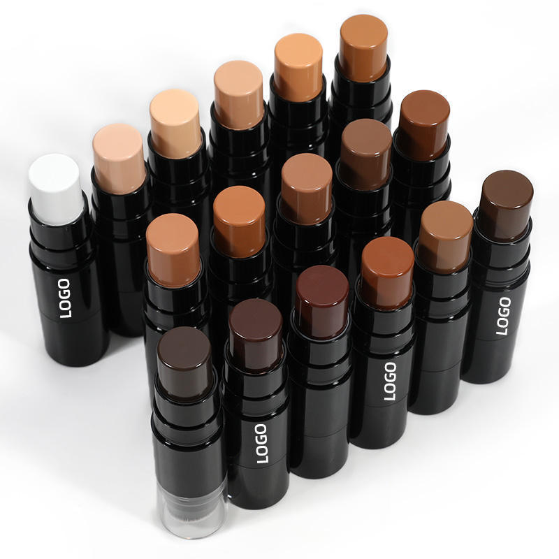 New Arrival 14-Color Concealer Stick Private Label Waterproof Long-lasting High Pigment Foundation Stick with Brush for Makeup