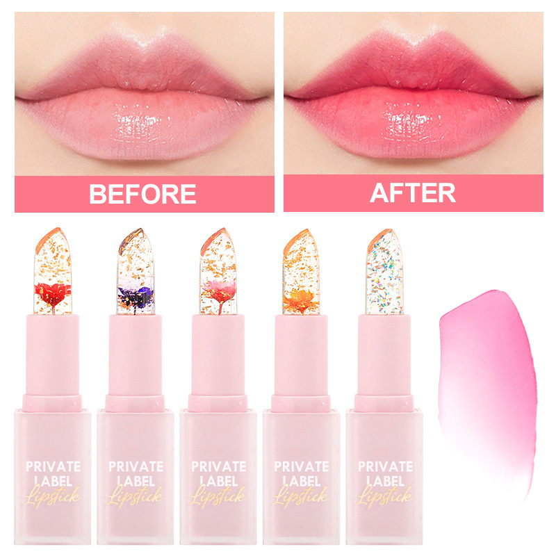 Wholesale Cruelty Free Vegan Color Changing Lipstick Natural Moisturizing Flower Lipstick Private Label Matte Lip Balm Stick