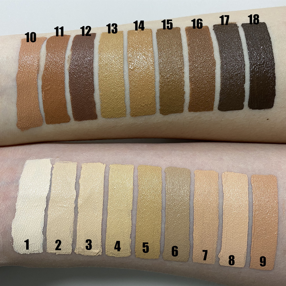 Sunscreen Waterproof Long Lasting Full Coverage 18 Colors For Dark Skin Vegan Crueltu Free Cosmetics Matte Liquid foundation