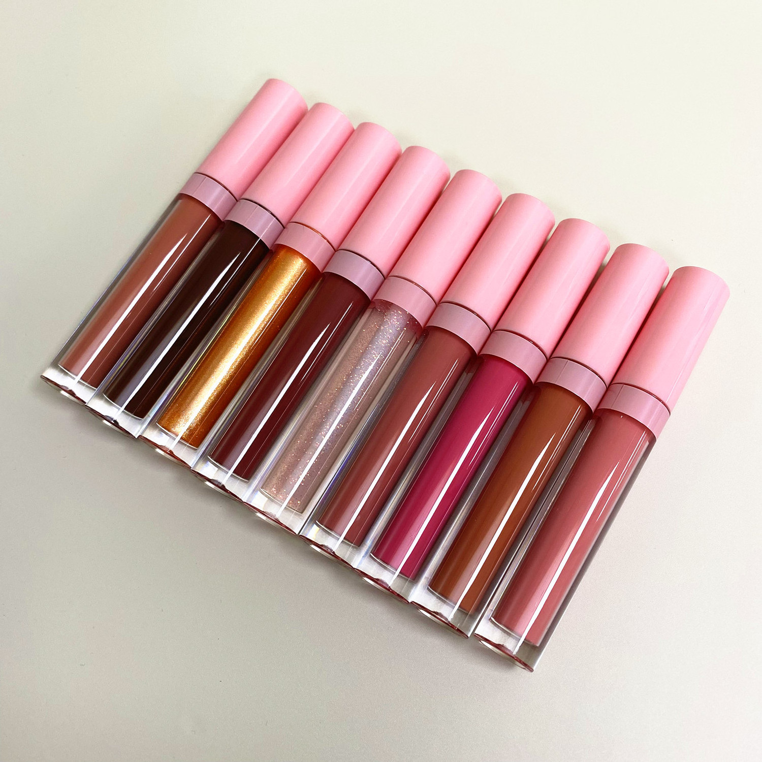 Hot Sale Custom Vegan Matte Liquid Lip Gloss 54 Colors DIY Lip Gloss Waterproof Pink Lipstick Makeup with Private Label