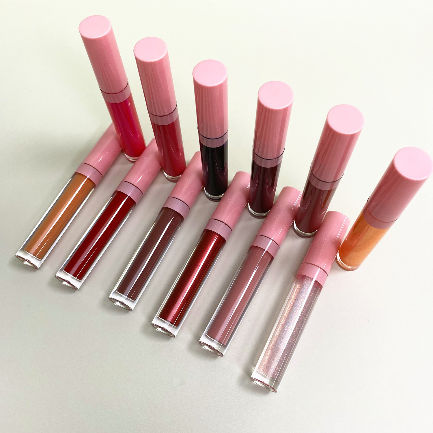 Hot Sale Custom Vegan Matte Liquid Lip Gloss 54 Colors DIY Lip Gloss Waterproof Pink Lipstick Makeup with Private Label