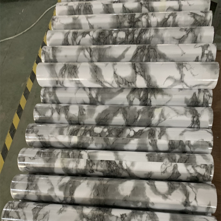 Glossy Grey Marble Wall Paper Vinyl Kitchen Waterproof Marble Sticker PVC Self Adhesive Wallpaper Sticker