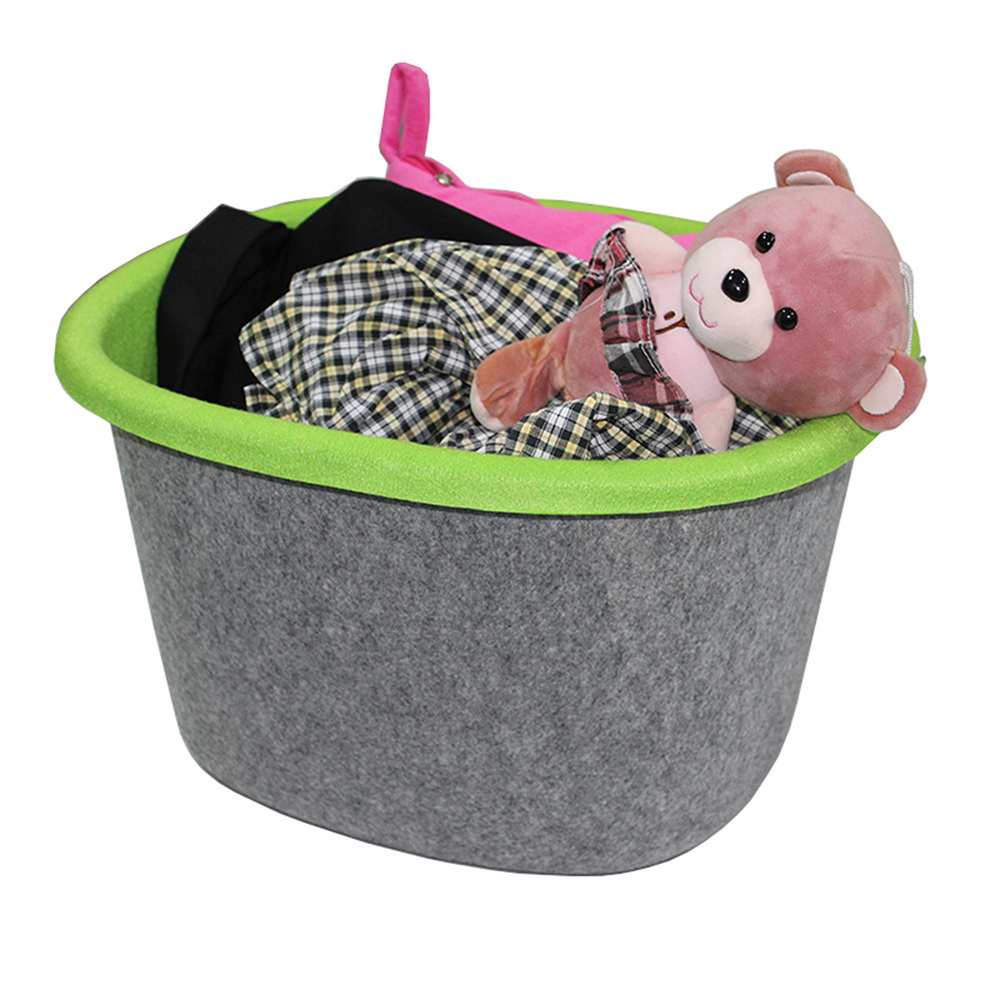 Creative durable felt storage boxes bins shoe changing stool daily leisure necessities storage basket