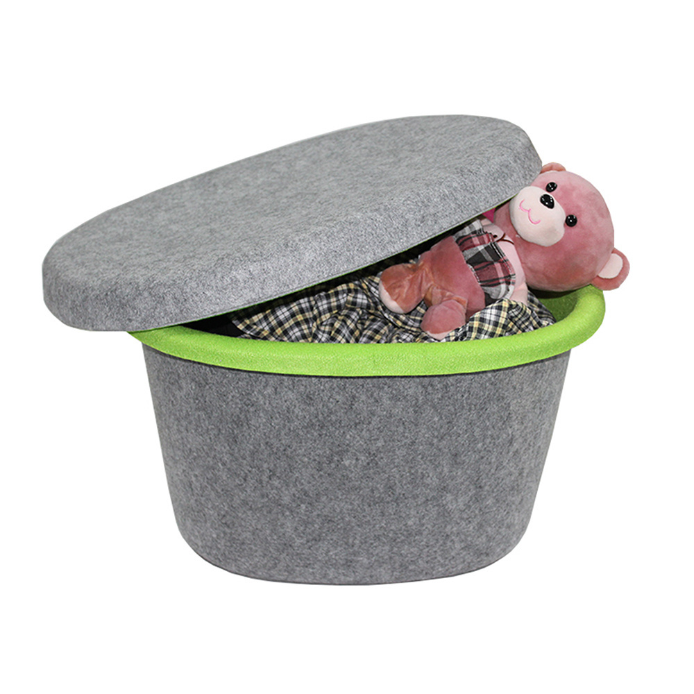 Creative durable felt storage boxes bins shoe changing stool daily leisure necessities storage basket