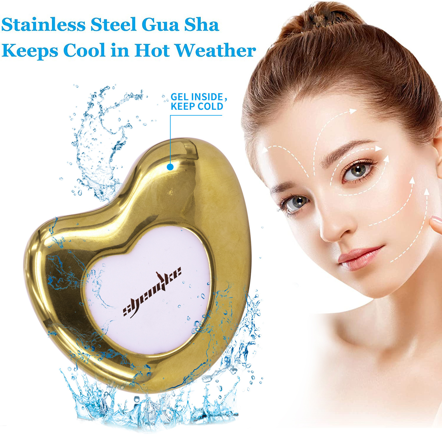 Metal Gold Custom Body Facial Massage Stainless Steel  guasha