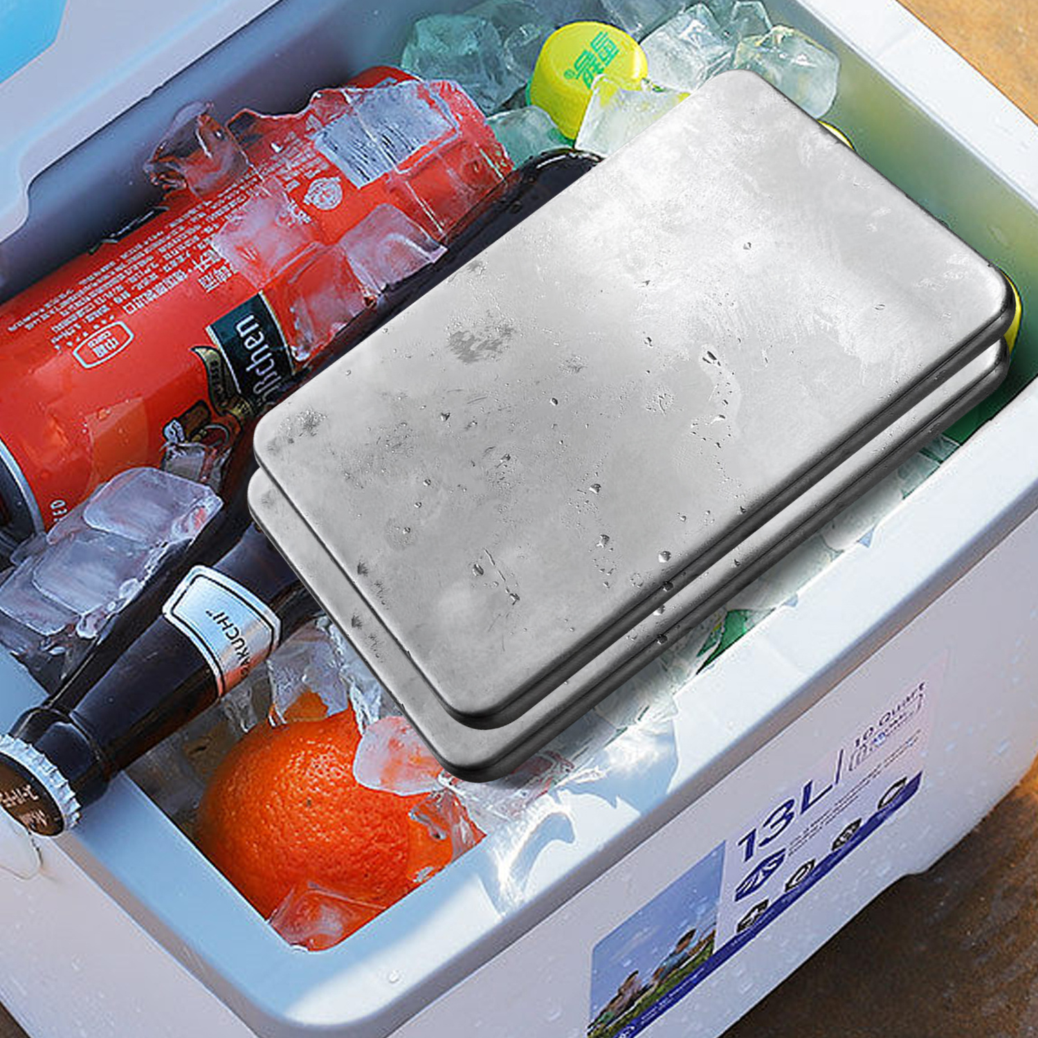 Camping Picnic Freezer Blocks Ice Bricks Lunch Box Food Drink Cooling Stainless Steel Ice Packs