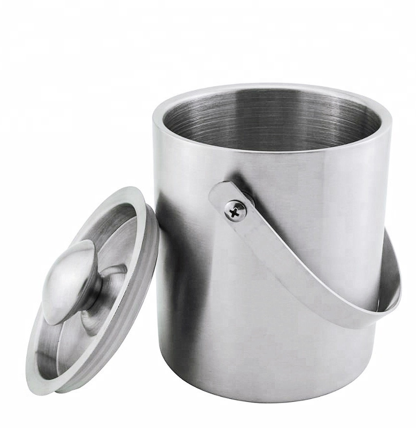 Double Wall Stainless Steel Insulated Ice Bucket With Lid