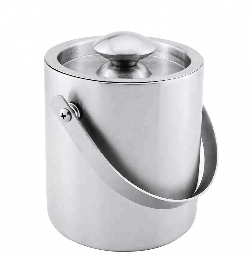 Double Wall Stainless Steel Insulated Ice Bucket With Lid