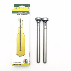 High Quality 2 Pcs/set Stainless Steel Ice Beer Bottle Cooler Stick Wine Bottle Chiller