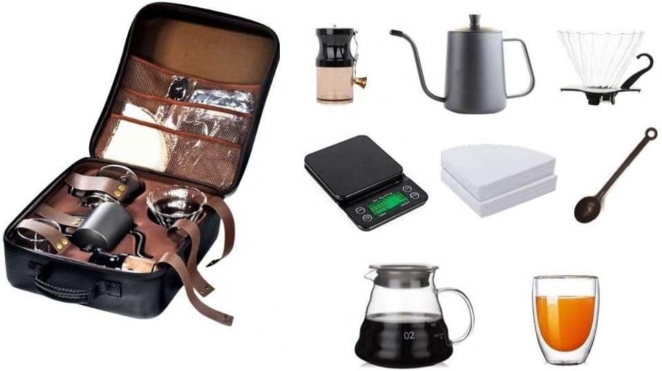 Hot Selling Ready To Ship Camping Coffee Tools Drip Coffee Set travel Pour Over Set Hand Brew Coffee Gift Set