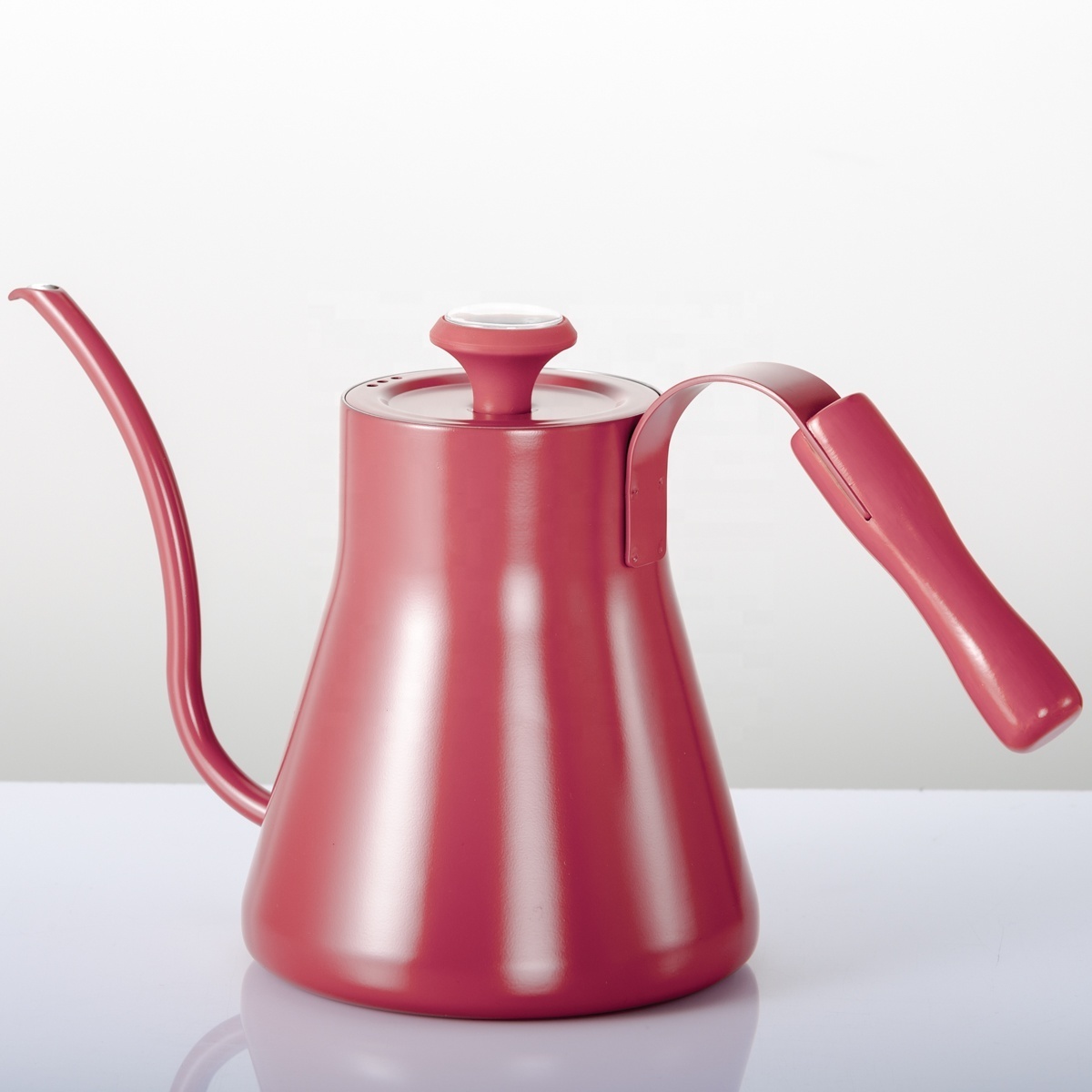 1200ml RED COATING Stainless Steel Pour Over Gooseneck Tea Kettle Coffee Drip Kettle With Thermometer