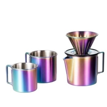 Customized logo Stainless Steel Camping Coffee Pot Cups With Foldable Swing Handle for coffee and beer