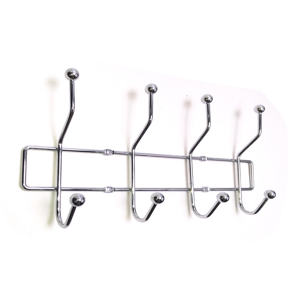 Wholesale Chrome Wall Mounted Metal Double Coat Hook Rack