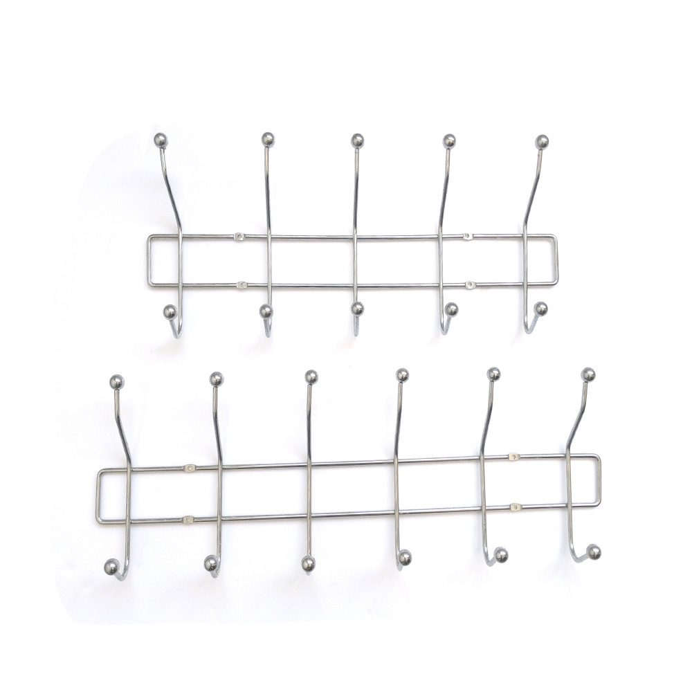 Wholesale Chrome Wall Mounted Metal Double Coat Hook Rack