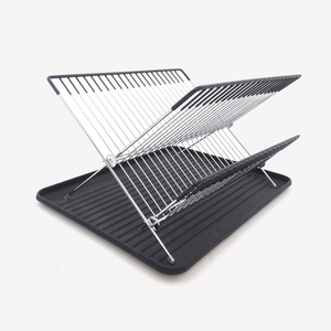 Space Saving Kitchen Storage Collapsible Folding Metal Dish Drying Rack