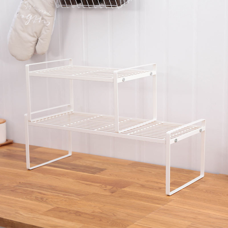 Simple style kitchen organize rack tabletop storage shelf metal storage rack