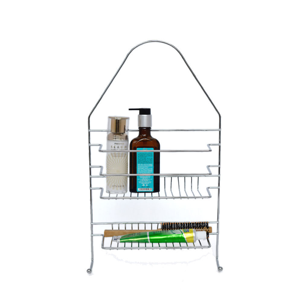 Wall Hanging Metal Wire Bathroom Shower Caddy With Hooks