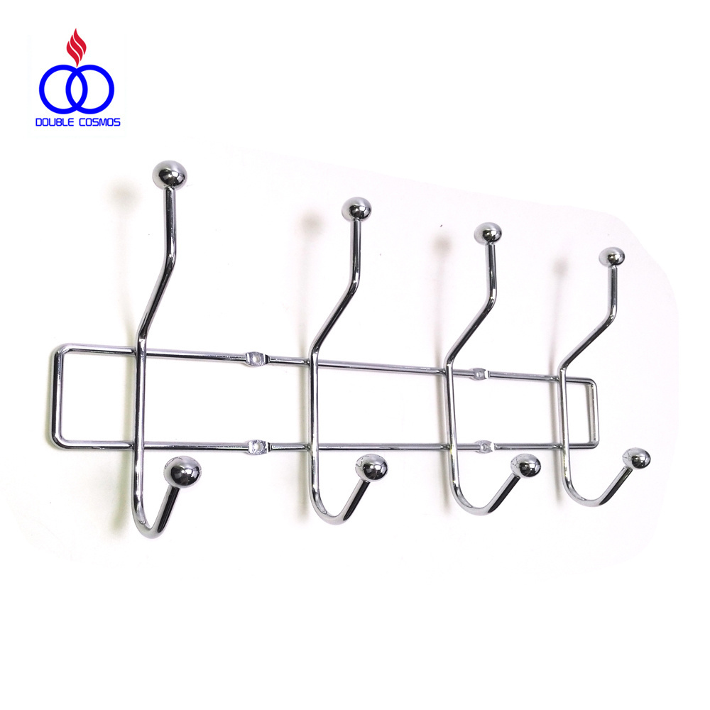 Wholesale Chrome Wall Mounted Metal Double Coat Hook Rack