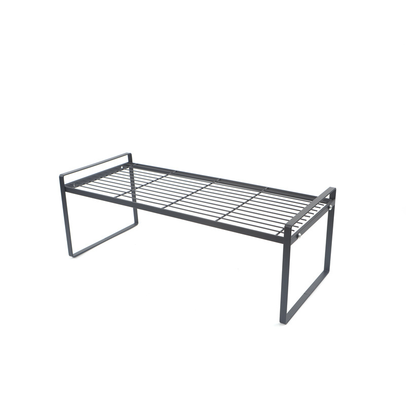 White Metal Kitchen Cabinet Organizer Countertop Storage Shelves Stackable Pantry Rack