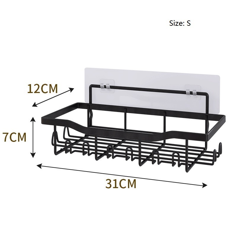 No Drilling Shower Shelves 5 Pack Adhesive Bathroom Organizer Black Shower Caddy