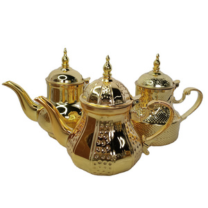 Hot Sale Morocco Turkish Silver Coffee Pot Set 0.8L/ 1.2L/1.6L/2.0L Stainless Steel Tea Pot