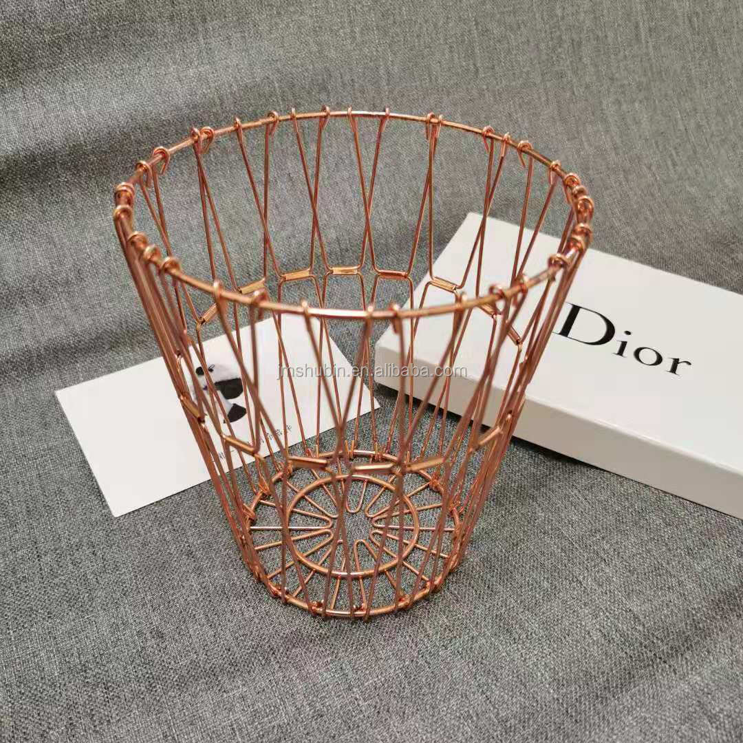 European Copper gold plate seven-fold Iron wire fruit basket