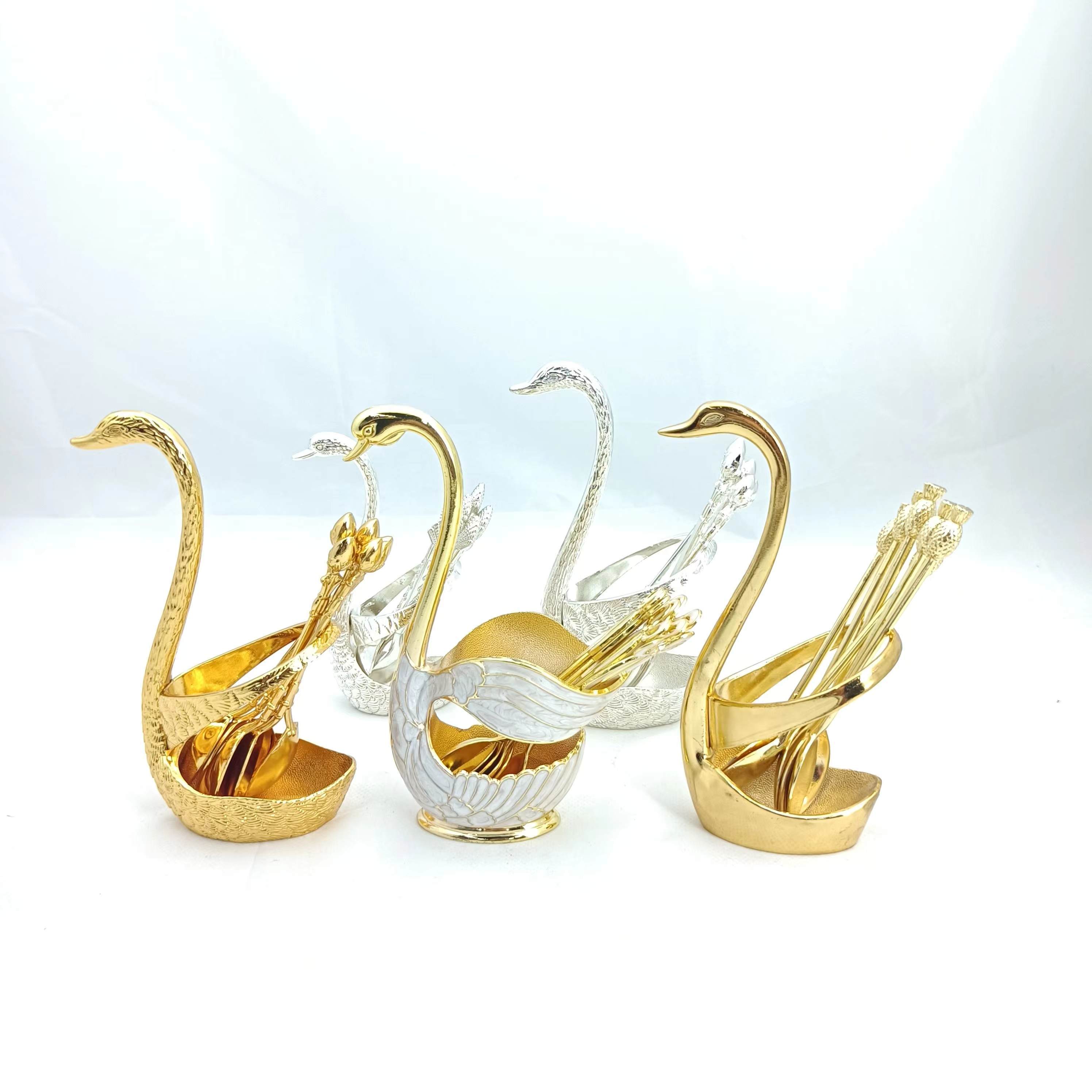 The Latest Cute Swan Fork Holder Kitchen Storage Nordic Spoon Holder Retro Creative Metal Fork Rack