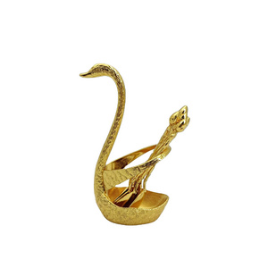 Zinc Alloy Promotion Swan Style Coffee Tea Spoon and Fork Tableware Swan Shape Spoon Holder