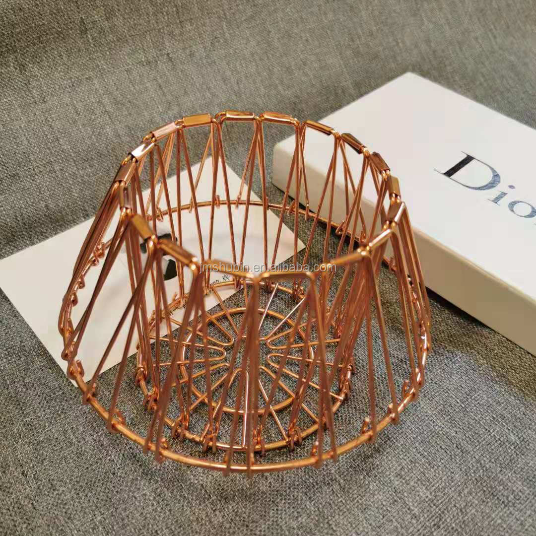 European Copper gold plate seven-fold Iron wire fruit basket