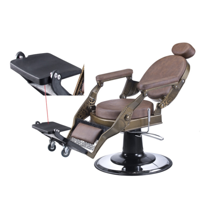 Top-Notch New Promotion Portable Reclining Multifunctional Durable Barber Chair Good Brown Barber Chair For Living Room