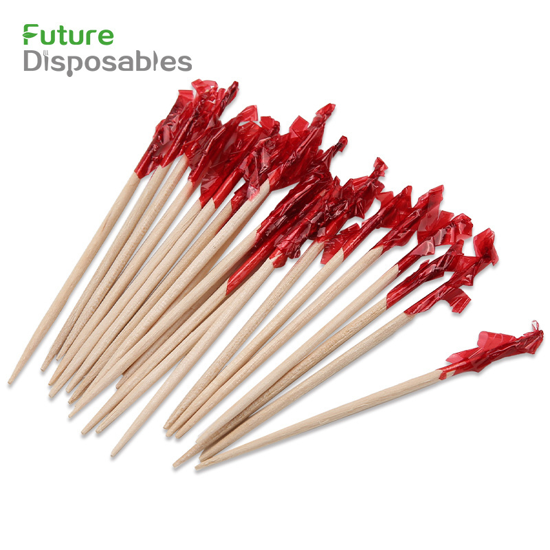 Cocktail Picks 4.7 Inch Fruit Sticks Bamboo Toothpicks for Luau Hawaii Beach Party Supplies