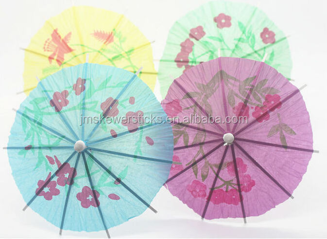 Christmas Colourful Paper Parasol Pick Umbrella Cocktail Picks