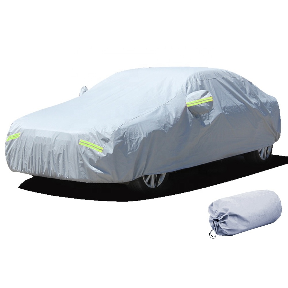 High Quality Silver Waterproof Sun Shade Protection Car Body Cover Auti UV Rain Snow Car Cover