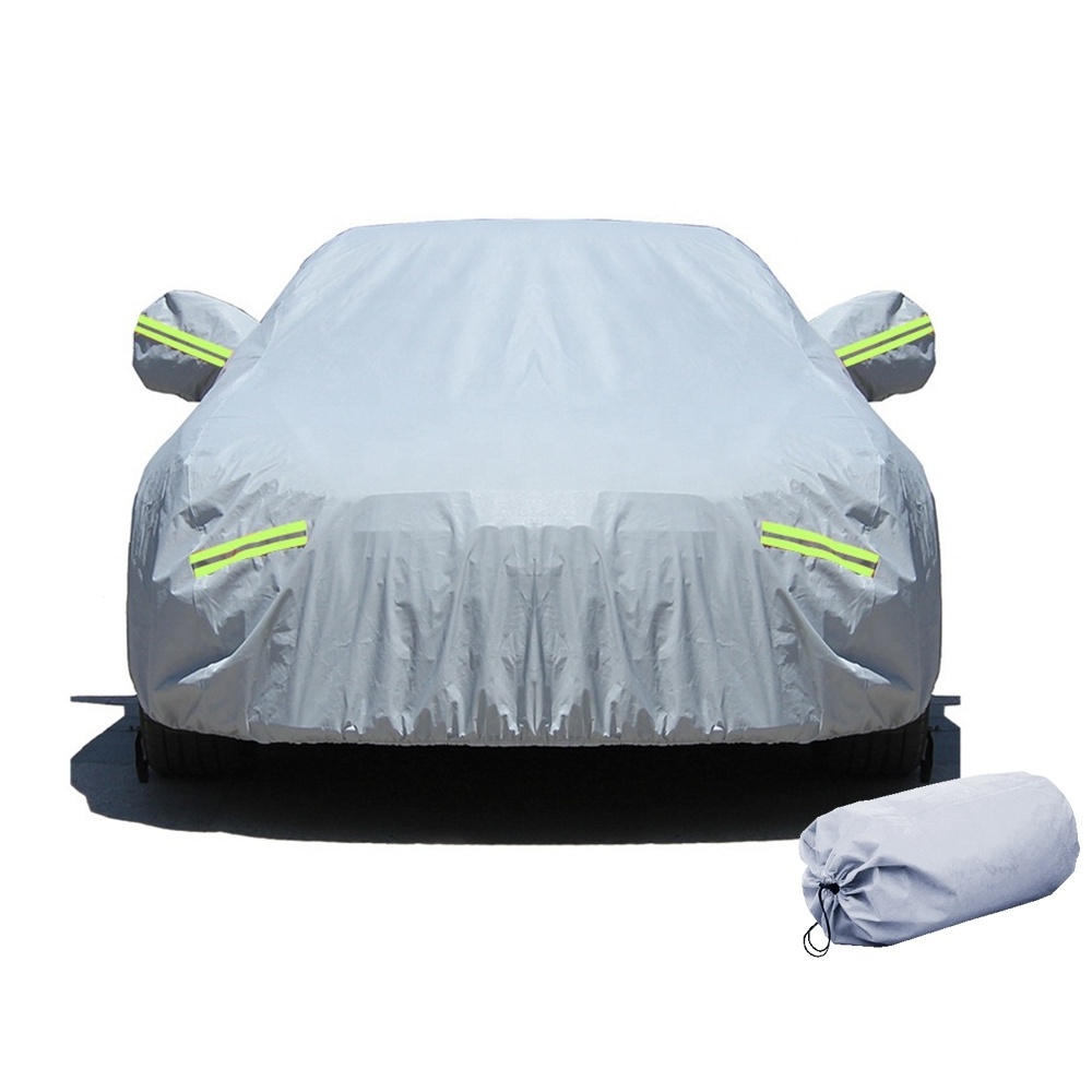 High Quality Silver Waterproof Sun Shade Protection Car Body Cover Auti UV Rain Snow Car Cover