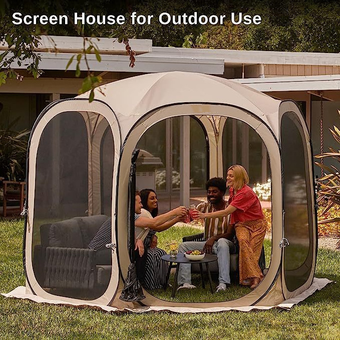 Portable Transparent Tent 4-6 Person Screen House for Camping Backyard Star Watching