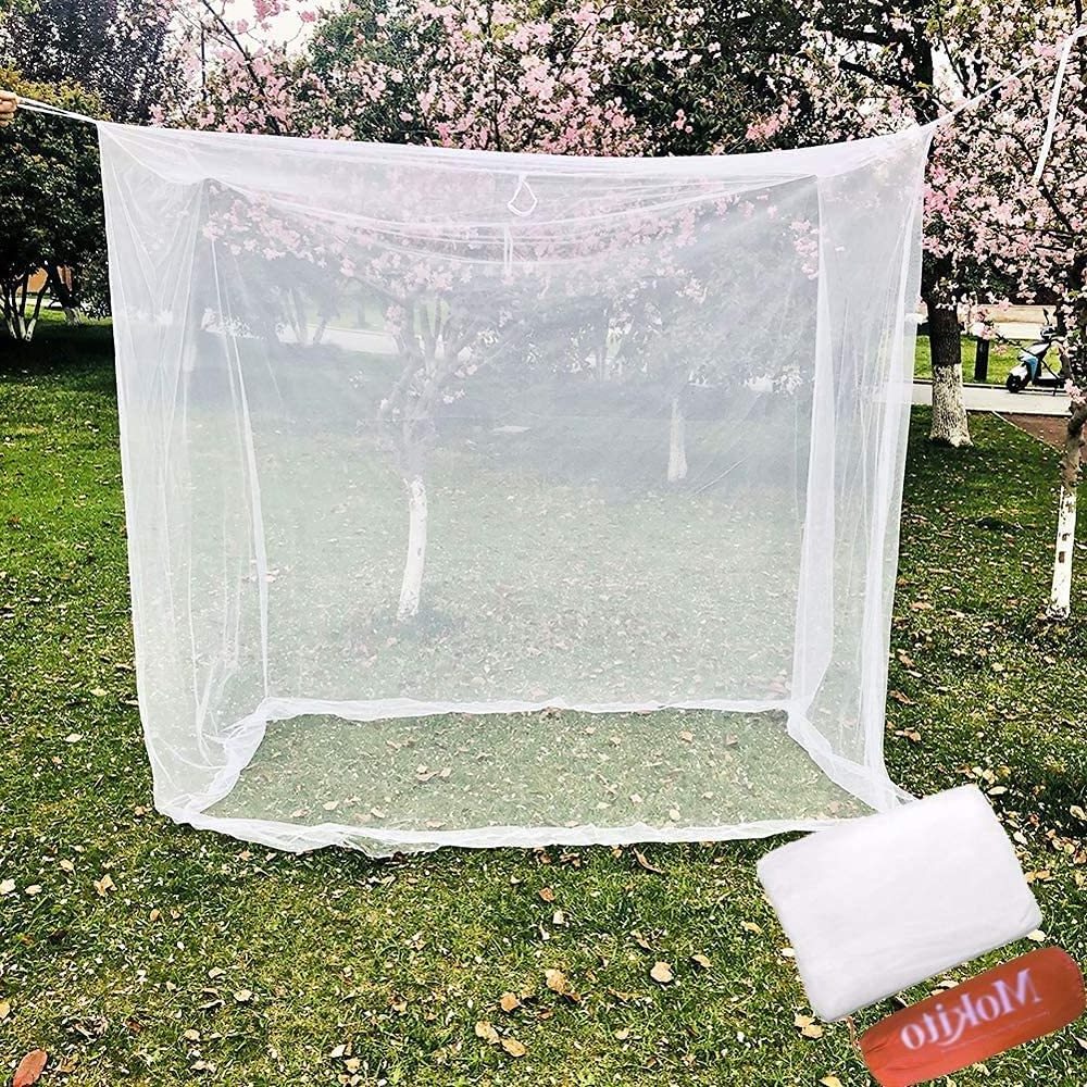 Wholesale Princess Stainless steel Frame rectangular Palace Curtain Lace King Size Bed Mosquito Net