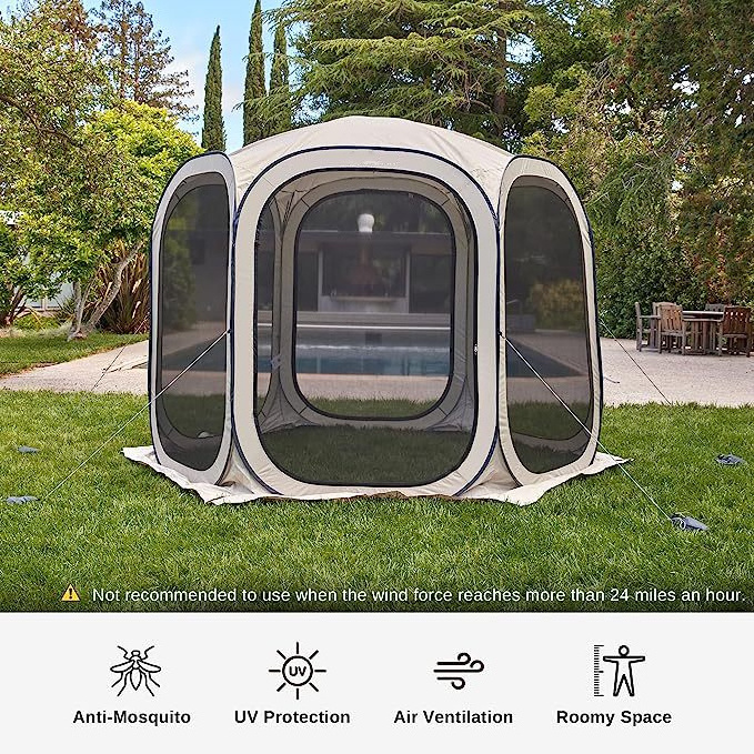 Portable Transparent Tent 4-6 Person Screen House for Camping Backyard Star Watching