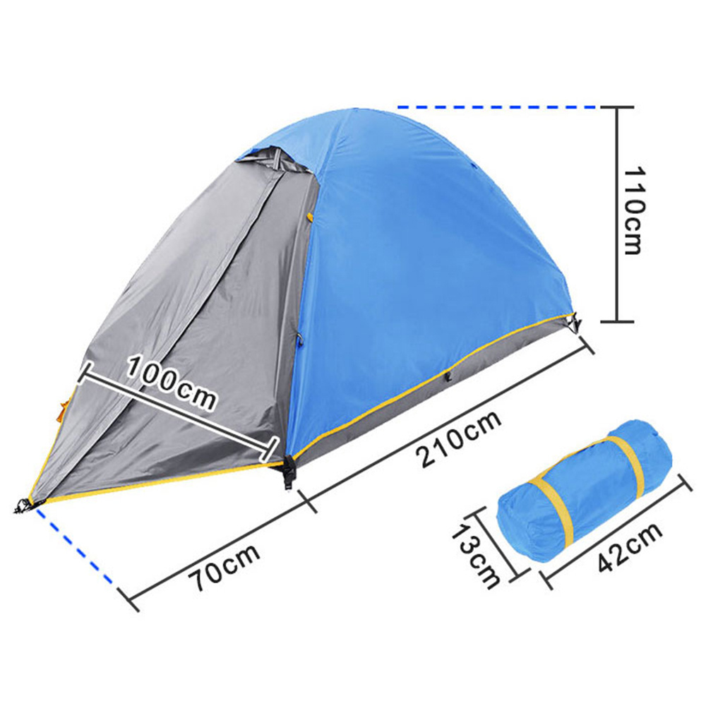 Wholesale Outdoor Hiking Aluminum Rods Double Layer Waterproof Portable Sun Shelter Canopy 1 Person Camping Tent