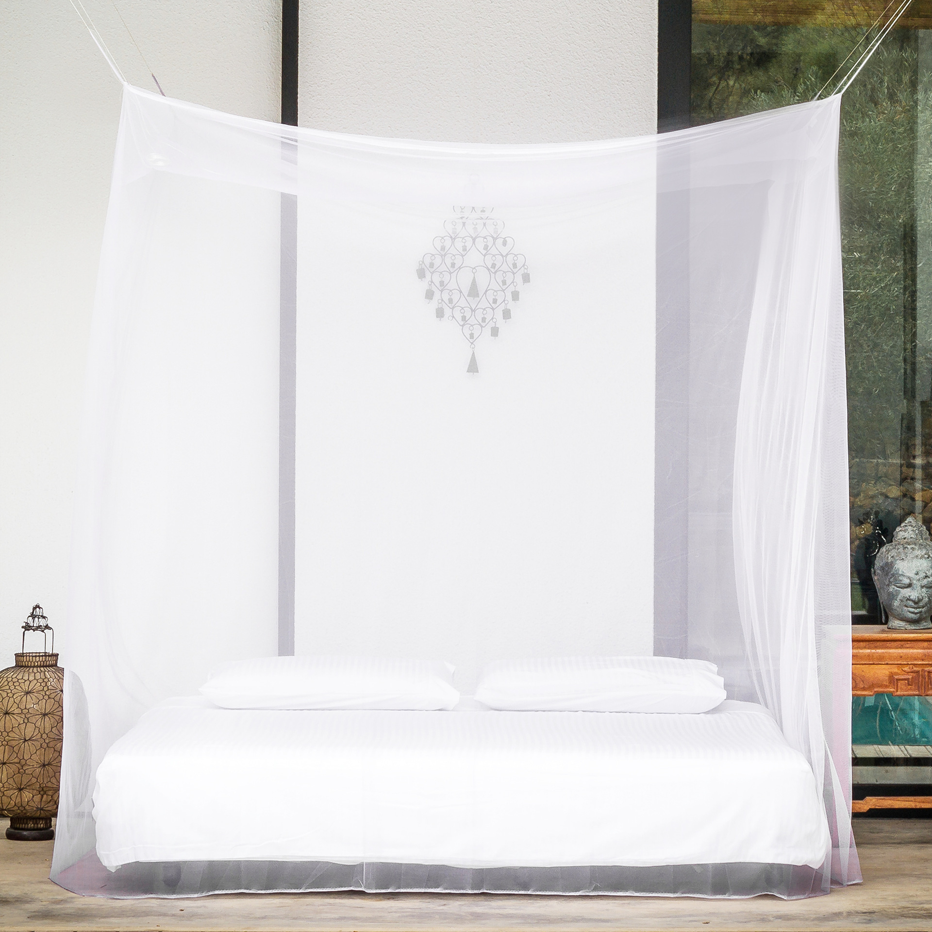 Full Cover King size Hanging large Rectangular Polyester indoor outdoor Bedroom Anti Mosquito net