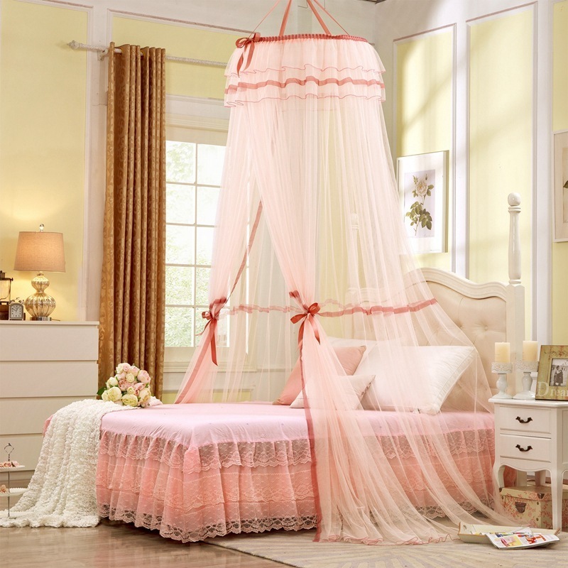 Wholesale 2020 New Design Dome Folding Fashion housewifery Curtain Lace Princess Canopy Hanging Mosquito Net