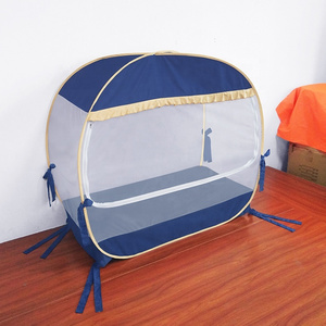 Lovely Navy Blue Baby Crib Bed Safety Protect Nets Prevent Climb Free Install Pop up Skin-friendly Mosquito Net Tent