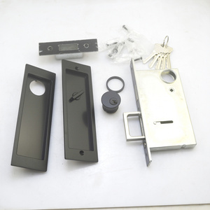 Entry Sliding door lockset square hook lock pocket lock