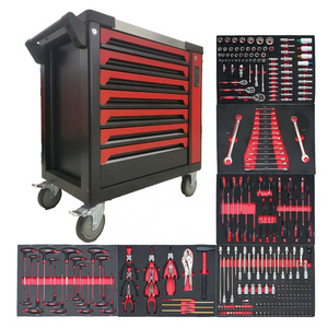 8 Drawers Garage Storage 258 Pcs Tool Sets Box Tool Chest Workshop Trolley Heavy Duty Tool Cabinet