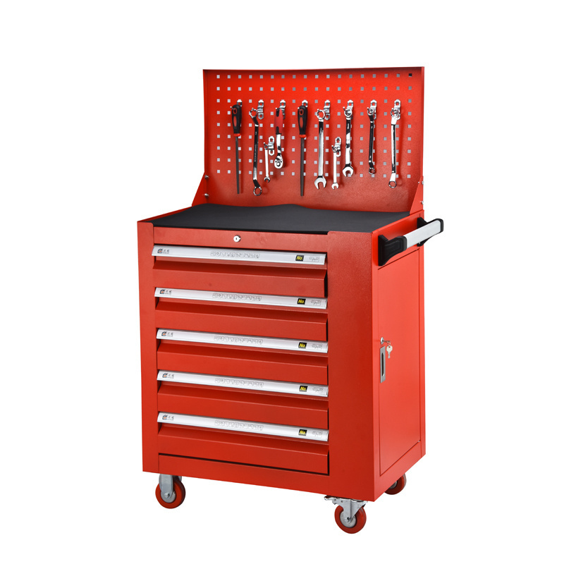 Rolling Tool Cabinet Storage Chest Box Garage Toolbox Organizer Drawer with side cabinet and back panel