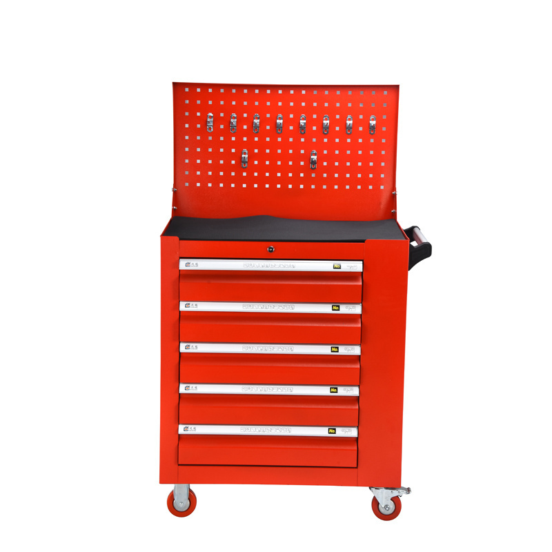 Rolling Tool Cabinet Storage Chest Box Garage Toolbox Organizer Drawer with side cabinet and back panel