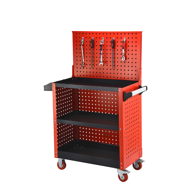 3 Tier Tool Cart Dolly Trolley Heavy Duty Service Rolling Storage Tool Cart with panel